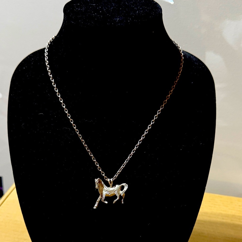 Silver Horse Pendant Necklace